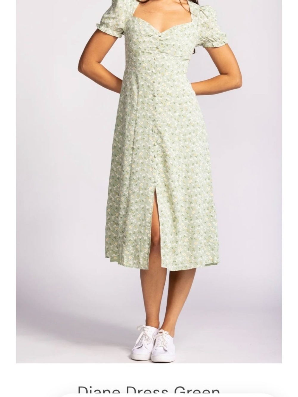 Pink Martini Green Floral Midi Dress
